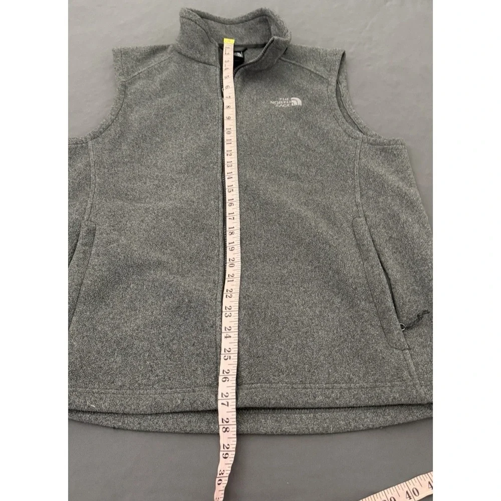 The North Face Vest Men's Size Large Gray Fleece Zip Up Zip Pockets Outdoors